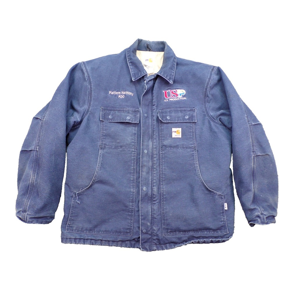 Carhartt FR  Mens Size XL Duck Canvas Fabric Lined Utility Work Jacket Coat USA